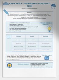 Karta pracy: "Opowiadanie – Deszczowy Dzień"