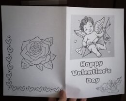 Kartka Walentynkowa do pokolorowania