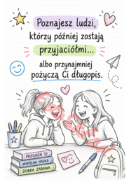 📚 Dlaczego warto chodzić do szkoły? – gazetka szkolna w wersji rysunkowej