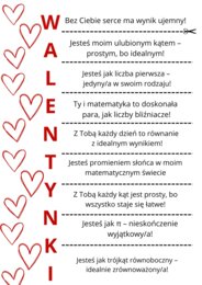 Przerywniki na lekcje matematyki - walentynki