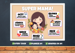 SUPER MAMA - Gazetka szkolna Dzień Matki, Dzień Mamy
