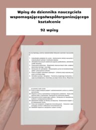 Wpisy do dziennika nauczyciela wspomagającego / współorganizującego kształcenie