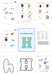 LITERA H - ZADANIA DLA ZERÓWKI I PIERWSZEJ KLASY -30 stron