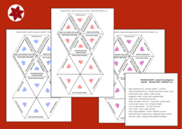 FRAZEOLOGIZMY - związki frazeologiczne - MIŁOŚĆ – WALENTYNKI - kl. 4-8 - trimino – 12 elementów + odpowiedzi