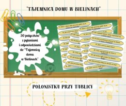"Tajemnica domu w Bielinach" patyczki z pytaniami + odpowiedzi