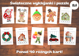 Bożonarodzeniowe wyklejanki i puzzle. Ponad 40 kart pracy!