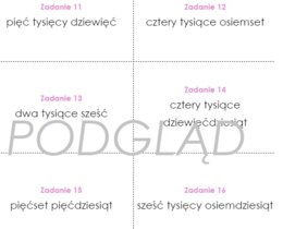 Liczby - zapis słowny (fiszki dwustronne)