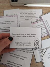 Użyj tych trzech przedmiotów i rozwiąż swój problem. Kreatywna gra.