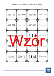 Domino - Arytmetyka do miliona | matematyka