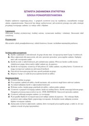 Sztafeta zadaniowa STATYSTYKA dla szkoły ponadpodstawowej