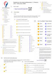 Repetytorium dla szkoły podstawowej cz. 1 (Pearson) – Unit 3 – karta pracy