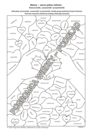 Mama - serce pełne miłości - karta pracy + klucz odpowiedzi