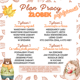 PLAN PRACY ŻŁOBEK PAŹDZIERNIK