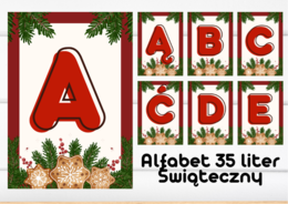 Girlanda/Napis - Alfabet - 35 liter - Świąteczny