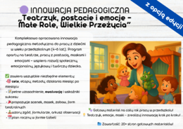 Innowacja pedagogiczna metodyczna do przedszkola – „Teatrzyk, postacie i emocje – Małe Role, Wielkie Przeżycia” scenariusze