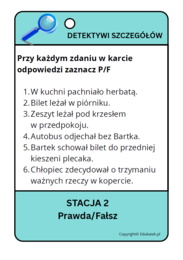 Detektywi szczegółów – stacje zadaniowe do czytania ze zrozumieniem
