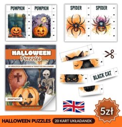📚🍂 Puzzle w Tematyce Halloween dla Najmłodszych w języku angielskim🍂📚🇬🇧