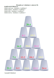 Matematyczne kubki (dzielenie) – gra matematyczna