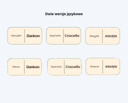 Thank you Domino na Europejski Dzień Języków - Dziękuję w 19 różnych językach - 2 wersje językowe- język polski, język angielski