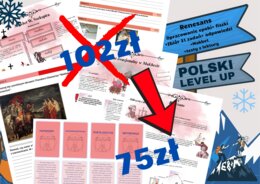 renesans_pakiet 6 elementów (opracowanie epoki+test 31 zadań z kluczem+fiszki+Makbet+test ikonograficzny+kartkówka)_Polski Level Up