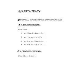 Karta pracy „Korzystanie ze wzorów” – klasa 6 (PDF + odpowiedzi)