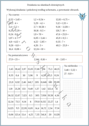 Działania na ułamkach dziesiętnych - kodowanka
