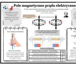 Pole magnetyczne prądu elektrycznego (karta pracy, fizyka).