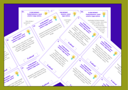 O KIM MOWA? – bohaterowie – LEKTURY obowiązkowe i uzupełniające – kl. 4-8 – gra „5 sekund” - 126 fiszek + ODPOWIEDZI - egzamin - powtórka