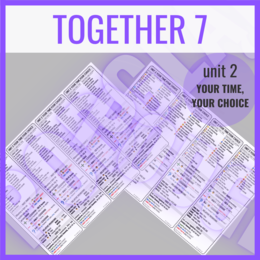 Together 7  unit 2  YOUR TIME, YOUR CHOICE - zakładki do książki / słownictwo i gramatyka