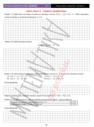 KARTA PRACY-FUNKCJA KWADRATOWA-POZIOM PODSTAWOWY