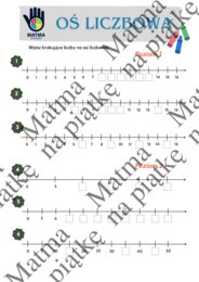 Oś liczbowa - klasa 4 SP, karta pracy