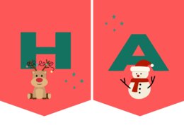 Girlanda, napis HAPPY CHRISTMAS