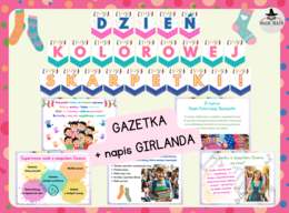 DZIEŃ KOLOROWEJ SKARPETKI, DZIEŃ OSÓB Z ZESPOŁEM DOWNA - gazetka i girlanda do druku