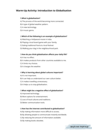 The Impact of Globalisation B1+. Karty pracy_Globalizacja