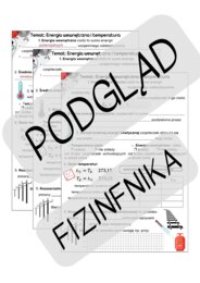Energia wewnętrzna i temperatura - Termodynamika - A5 Karta pracy/notatka graficzna