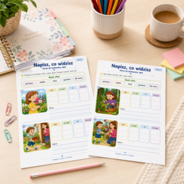 Napisz, co widzisz. Karta do budowania zdań