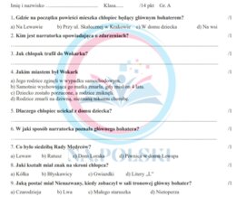 Władca Lewawu - kartkówka z treści lektury