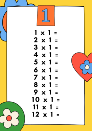 Tabliczka mnożenia, plansze XL, karty pracy, testy