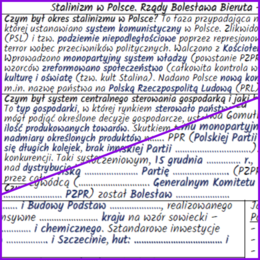 Stalinizm w Polsce. Rządy Bolesława Bieruta - notatki i karta pracy