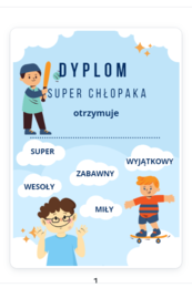 Dyplom na Dzień Chłopaka