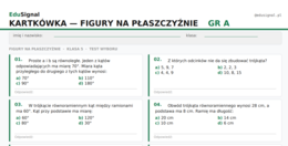 Kartkówka — figury na płaszczyźnie klasa 5 | test ABCD | 2 grupy + klucz