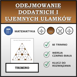 Trimino - Odejmowanie dodatnich i ujemnych ułamków | matematyka