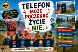 🌞 Bezpieczne Wakacje — nowoczesne plakaty edukacyjne na gazetkę szkolną 🌊🚴⛰️📱