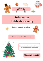 Świąteczne dzielenie z resztą. Gotowe zadania na lekcję :)