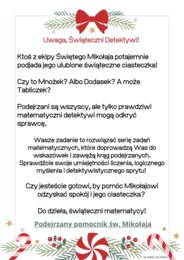 Podejrzany pomocnik św. Mikołaja - escape room dla klasy 4