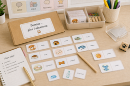 Domino obrazkowo-wyrazowe: pies i akcesoria