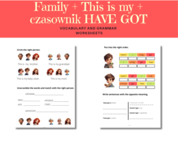 Karty Pracy Rodzina Zwrot This is my + czasownik HAVE GOT (have you got/ Yes, I have/No, I haven't/ I have got / I haven't got)
