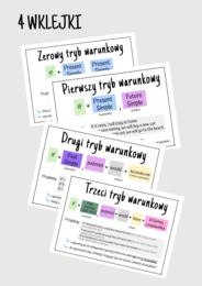 ZESTAW: Tryby Warunkowe - 0, 1, 2, 3 - Zero, First, Second, Third Conditional - karty pracy - ćwiczenia - wklejki - egzamin ósmoklasisty - matura