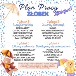 PLAN PRACY ŻŁOBEK LISTOPAD