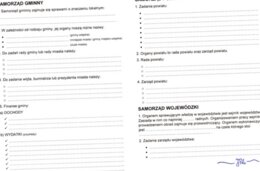 Samorząd gminny, powiatowy i wojewódzki (karta pracy)